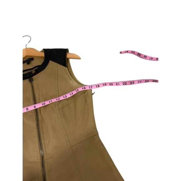 Belstaff Cotton Dress With Leather Trim Size Made In Italy Small 4-6 42 READ - Picture 13 of 15